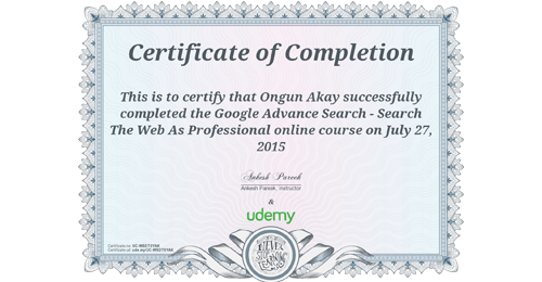 Google Advance Search - Search The Web As Professional on Udemy